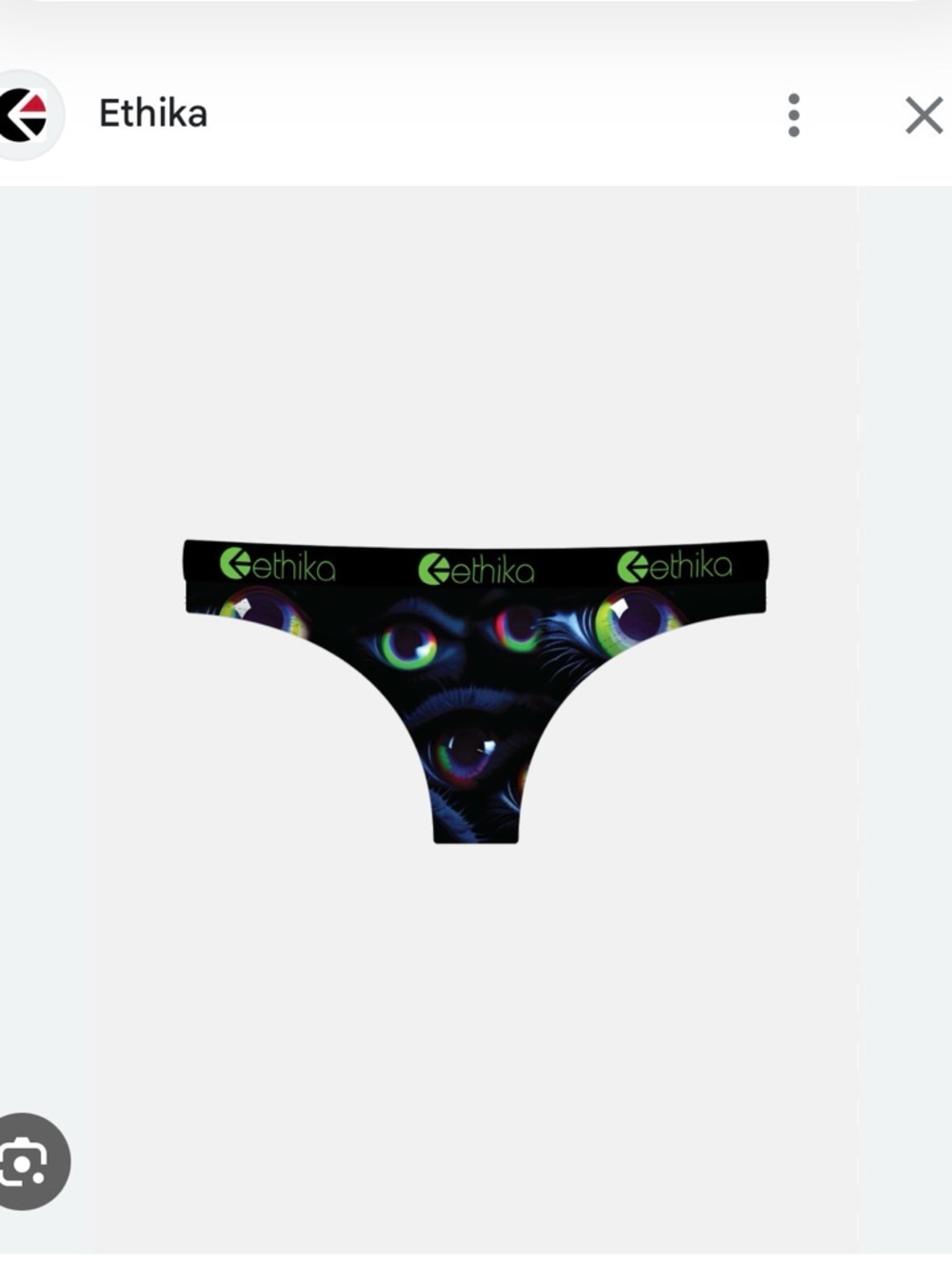 ethika Black Neon Eye-Print Bikini Thong